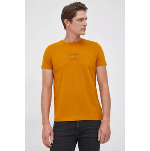 Tommy Hilfiger pánské hořčicově žluté tričko